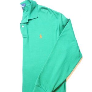 Polo Ralph Lauren Long Sleeve Polo Shirt Green Mens Cotton L